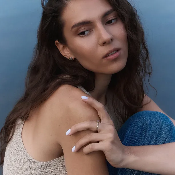 Větvičkový prsten s růžovým lab grown diamantem ROWIK Image