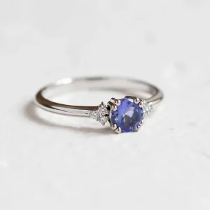 Gold ring with tanzanite and natural diamonds MONNYS Thumbnail