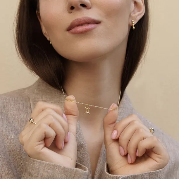 Minimalistické zlaté náušnice s diamanty CHANTAL Image