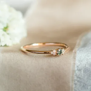 Minimalistický prsten se safírem a diamanty SABINE Thumbnail