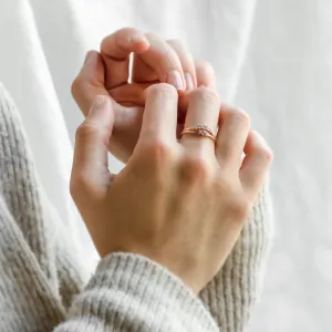 Minimalistický prsten s růžovým safírem a s diamanty LETIZIA Thumbnail