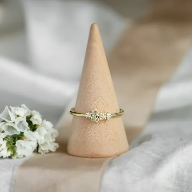 Zlatý cluster prsten s diamanty VENICE Image