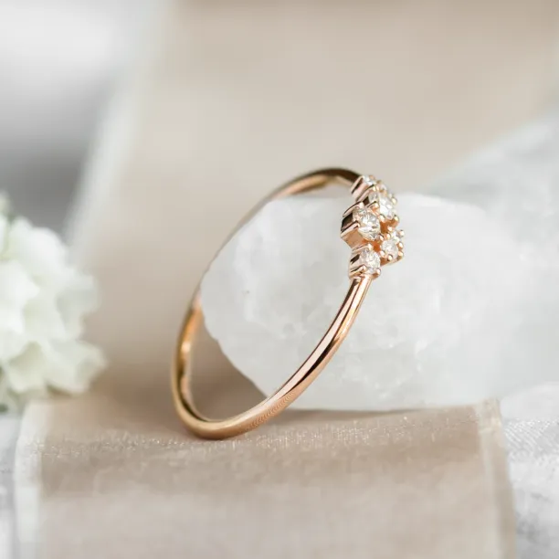 Zlatý cluster prsten s diamanty VENICE Image