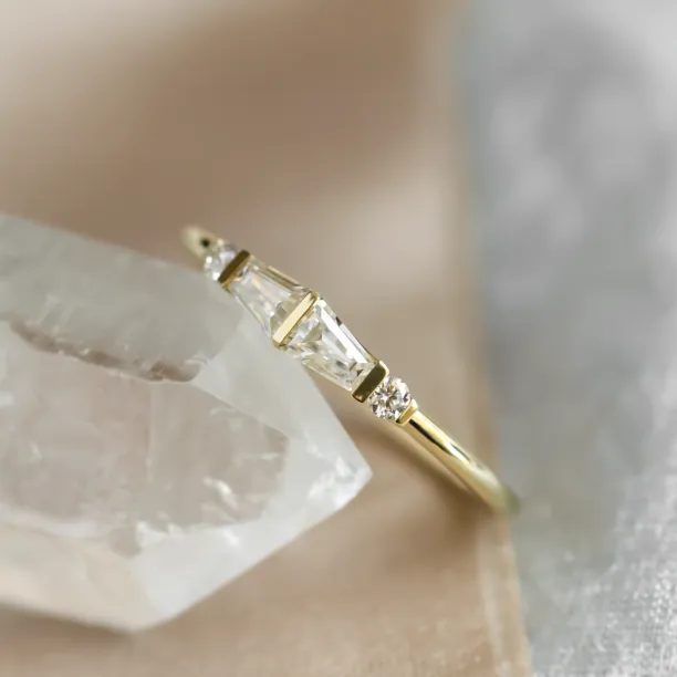 Unique tapered baguette moissanite ring  LUMI Image