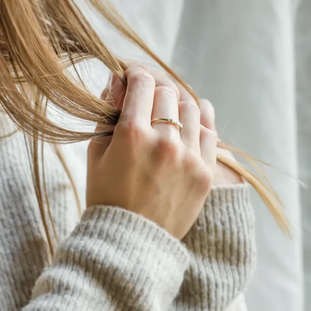 Unique tapered baguette moissanite ring  LUMI Image