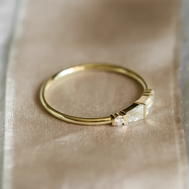 Unique tapered baguette moissanite ring  LUMI Image
