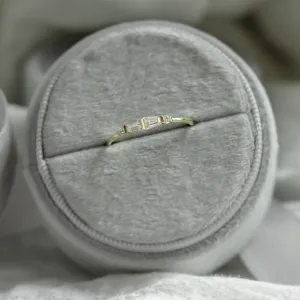 Unique tapered baguette moissanite ring  LUMI Thumbnail