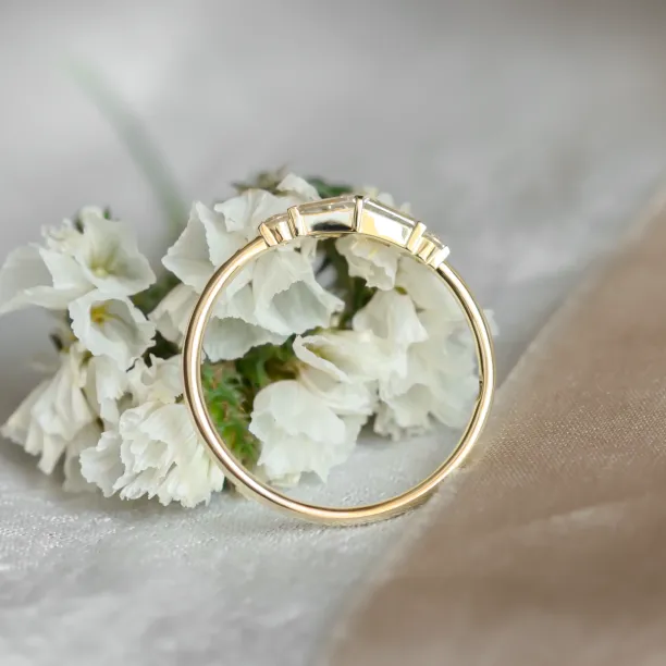 Unique tapered baguette moissanite ring  LUMI Image