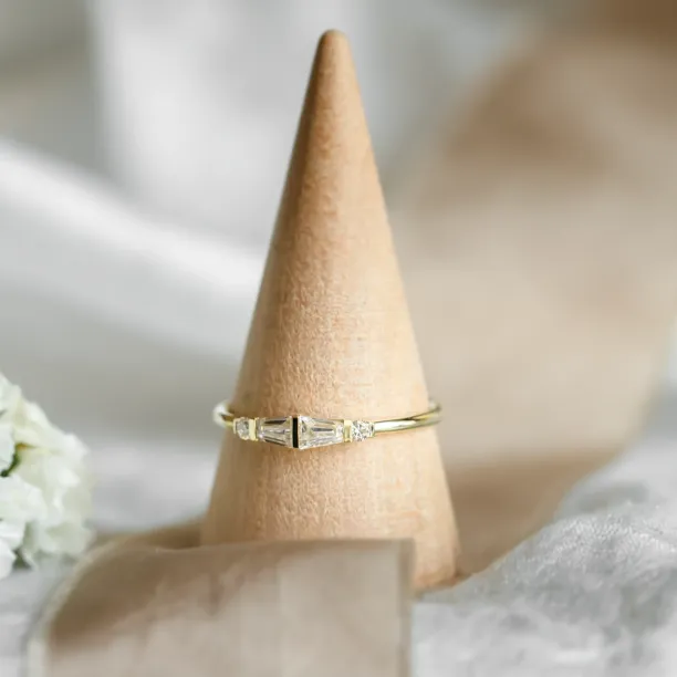 Unique tapered baguette moissanite ring  LUMI Image