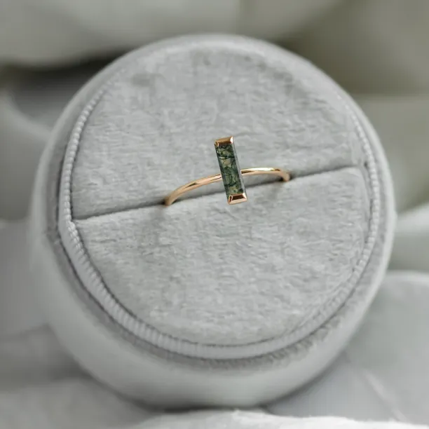 Minimalistický prsten s mechovým achátem HERMIONE Image