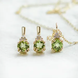 Set of jewellery with peridot and diamonds VERDA Thumbnail