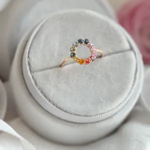 Netradiční prsten s barevnými safíry RAINBOW Thumbnail