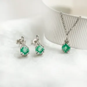 Emerald and diamond jewellery set ELANNA Thumbnail