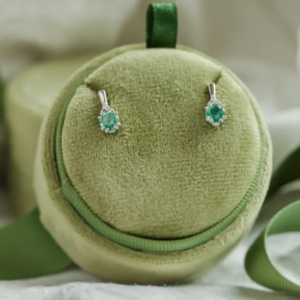 Zlaté náušnice se smaragdy a diamanty LENNY Image