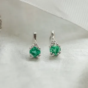 Zlaté náušnice se smaragdy a diamanty LENNY Thumbnail
