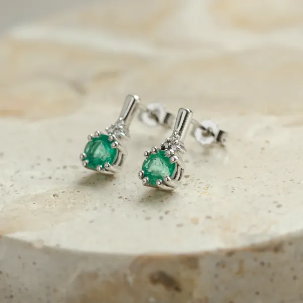 Zlaté náušnice se smaragdy a diamanty LENNY Image