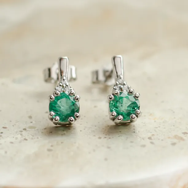 Zlaté náušnice se smaragdy a diamanty LENNY Image