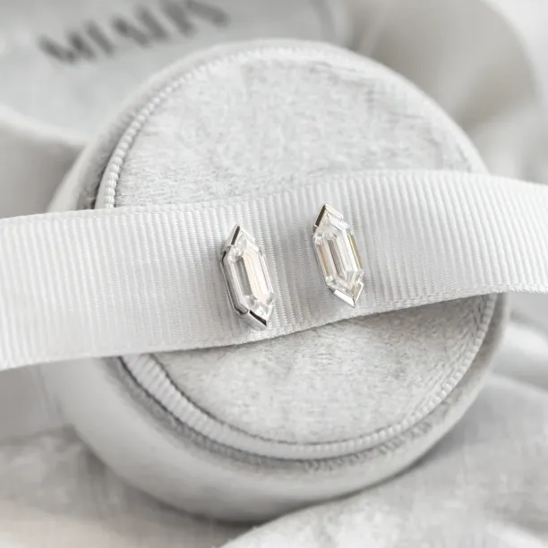 Geometric moissanite earrings SERENA Image
