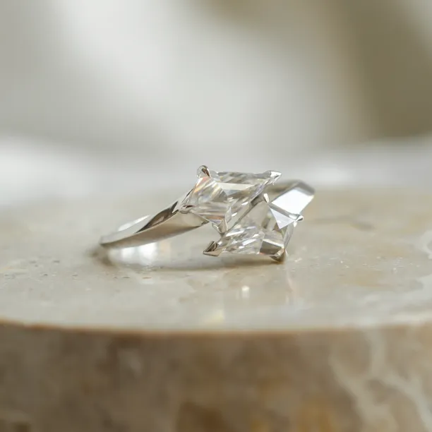 Massive double ring with kite moissanites DONNIE Image