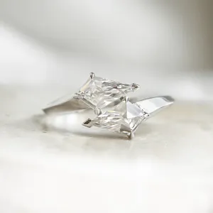 Massive double ring with kite moissanites DONNIE