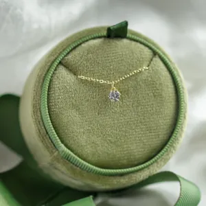 Minimalist gold pendant with salt and pepper diamond SALO Thumbnail