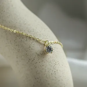 Minimalist gold pendant with salt and pepper diamond SALO Thumbnail