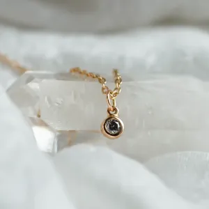 Gold pendant with bezel salt and pepper diamond SAND Thumbnail