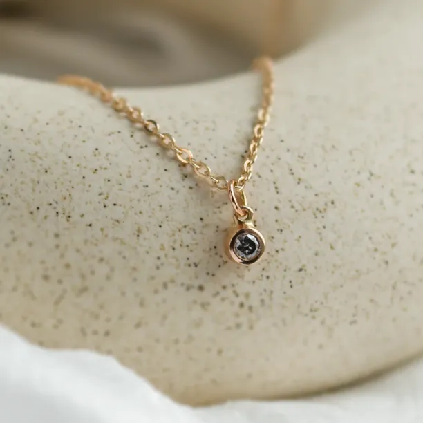 Gold pendant with bezel salt and pepper diamond SAND Image