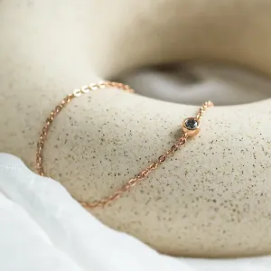 Minimalistický náramek s bezel salt and pepper diamantem SANDY Thumbnail