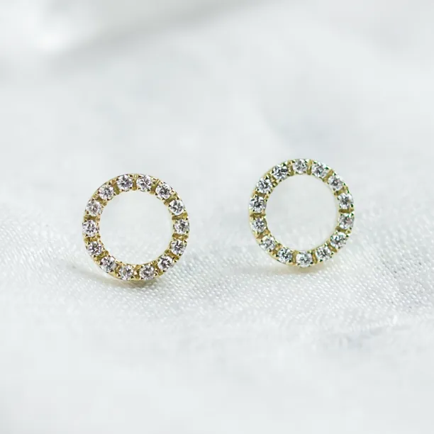 Circle diamond stud earrings CARLEEN Image