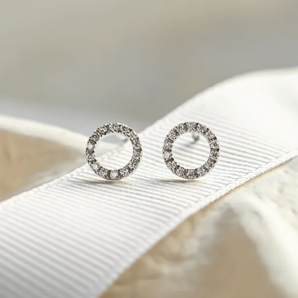 Circle diamond stud earrings CARLEEN Image