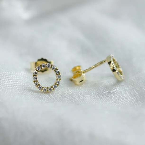Circle diamond stud earrings CARLEEN Image