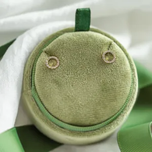 Circle diamond stud earrings CARLEEN Thumbnail