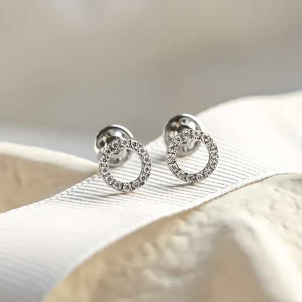 Circle diamond stud earrings CARLEEN Image