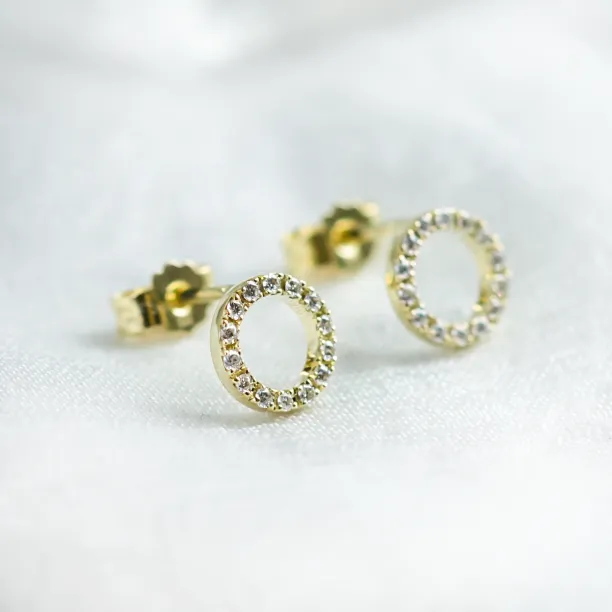 Circle diamond stud earrings CARLEEN Image