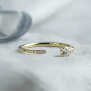 Open ring with diamonds LEIA Thumbnail