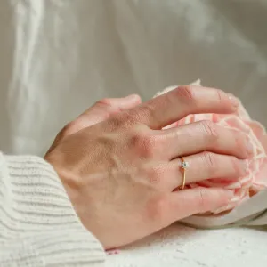 Pave diamond engagement ring CÉLINE Thumbnail