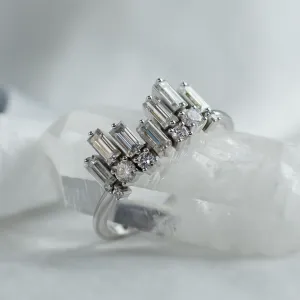 Unusual geometric ring with moissanites in art deco style TAMARA Thumbnail