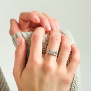 Unusual geometric ring with moissanites in art deco style TAMARA Thumbnail