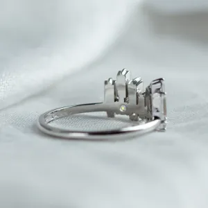 Unusual geometric ring with moissanites in art deco style TAMARA Thumbnail