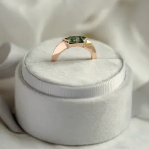 Originální prsten s trendy masivní obroučkou a mechovým achátem ve tvaru hexagonu SEI Thumbnail