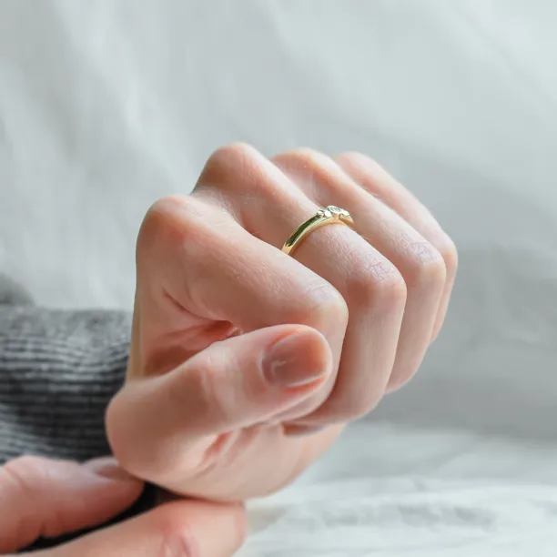 Engagement ring with a diamond and massive hoop JUNE Image