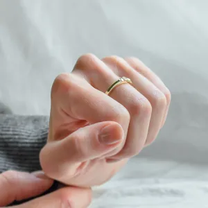 Engagement ring with a diamond and massive hoop JUNE Thumbnail