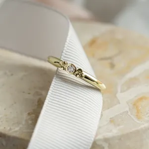 Engagement ring with a diamond and massive hoop JUNE Thumbnail