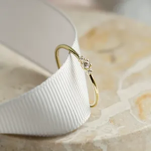 Minimalist ring with diamonds HANNAH Thumbnail