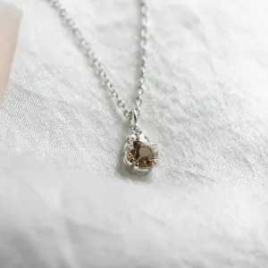 Delicate gold necklace with morganite and side diamonds FEMINA Thumbnail