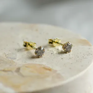 Minimalist earrings with salt and pepper diamonds PARKER Thumbnail