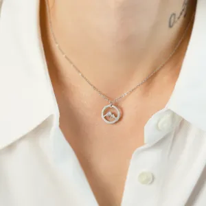 Matný zlatý náhrdelník s motivem hor LIVIGNO