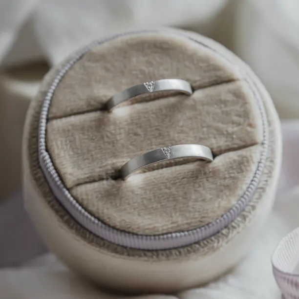 Matné snubní prsteny s diamantem LUCA Image