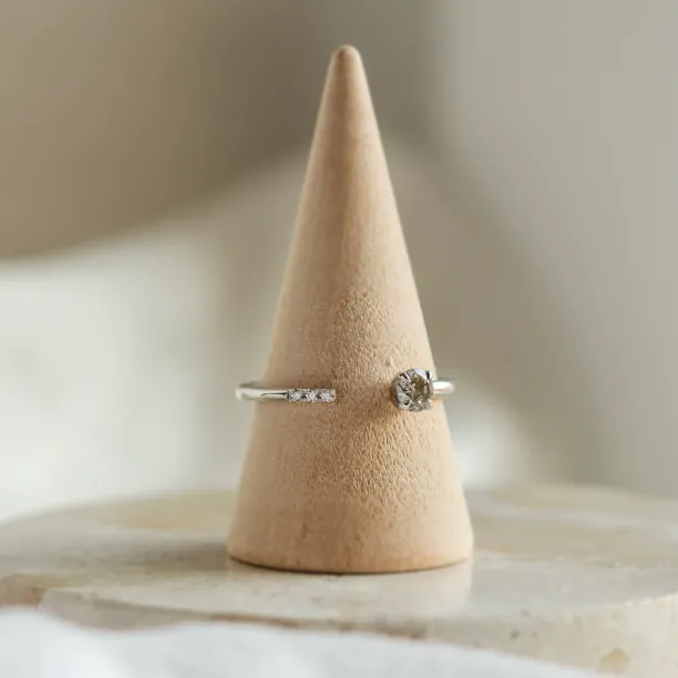 Otevřený prsten se salt and pepper diamantem a klasickými diamanty BRAIDY Image